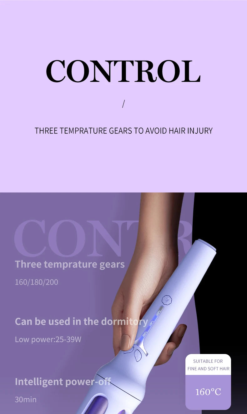 Ferro de ondulação automático 32 mm rolo grande ânion cerâmica modelador de cabelo 4 velocidades ajustável aquecimento rápido ferramentas de estilo de moda