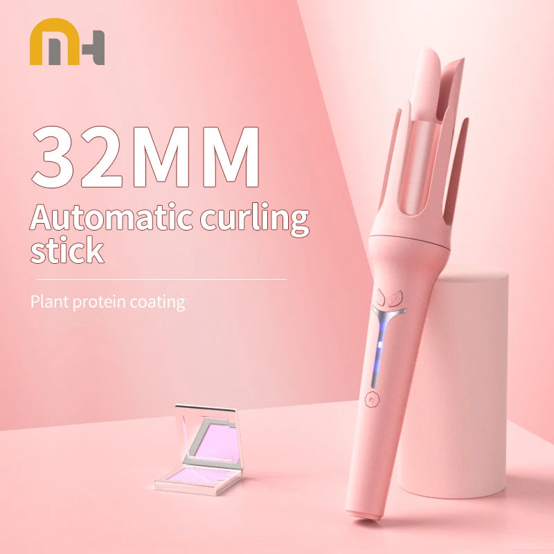 Ferro de ondulação automático 32 mm rolo grande ânion cerâmica modelador de cabelo 4 velocidades ajustável aquecimento rápido ferramentas de estilo de moda