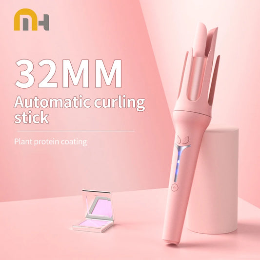 Ferro de ondulação automático 32 mm rolo grande ânion cerâmica modelador de cabelo 4 velocidades ajustável aquecimento rápido ferramentas de estilo de moda