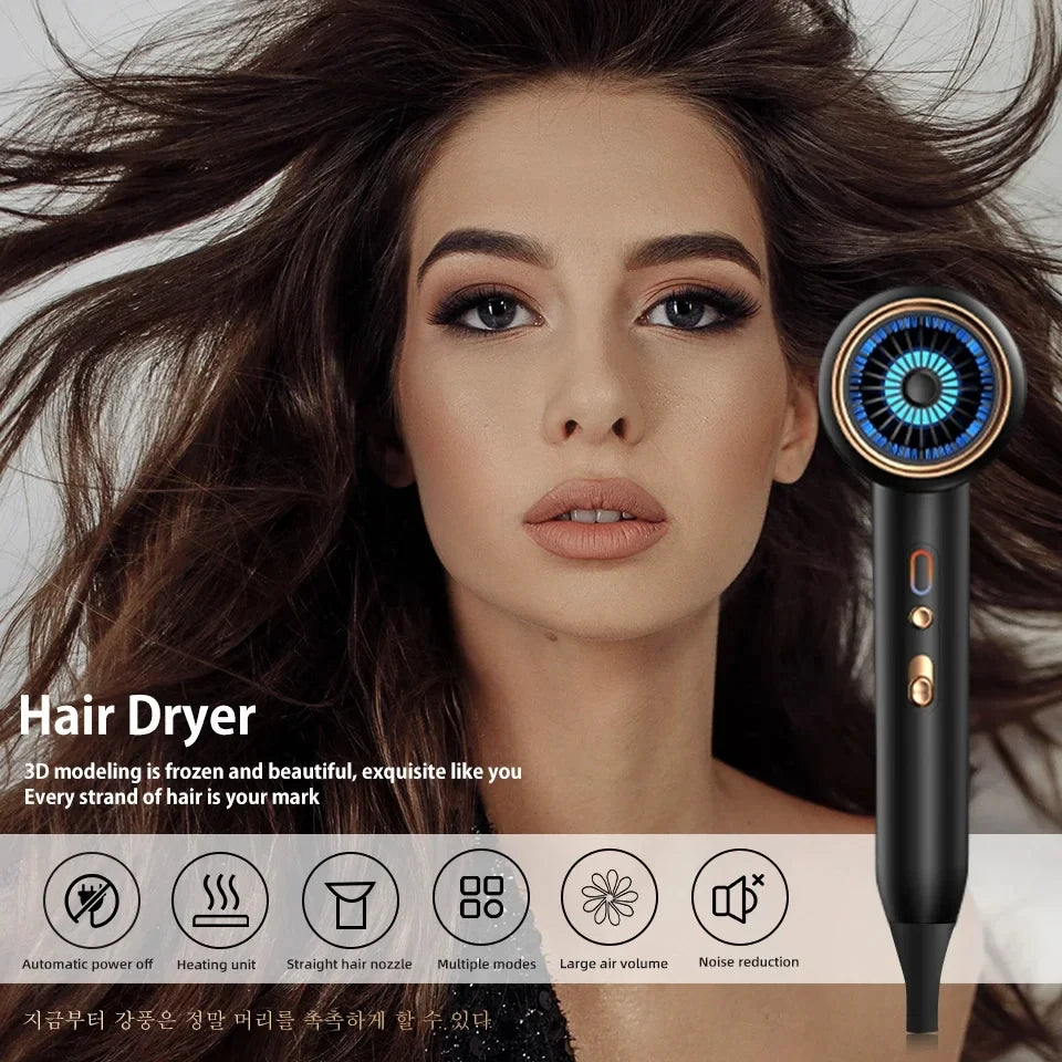 F33 t821 secador de cabelo profissional vento quente e frio escova de ar secador de cabelo negativo lonic forte powerdryer ferramenta salão de beleza 2400w